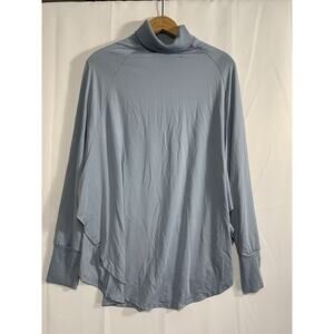 Winter Mock Women’s Turtleneck Size XXL Light Blue Side Slit Classy cape